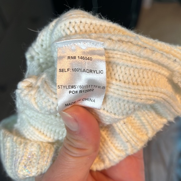 Sunset + Spring Distressed Cream Sweater - Picture 7 of 7